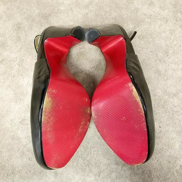 Colin Stuart Womens 714133 Size 8 Black Slip On Slingback 5" Heel Platform Pumps - Picture 8 of 10